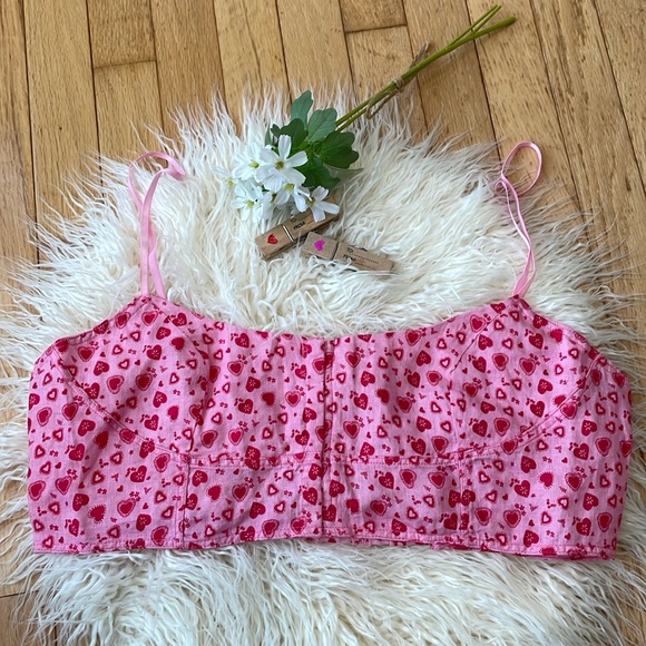 Free People Other - NWOT Free People Intimately pink and red heart bralette